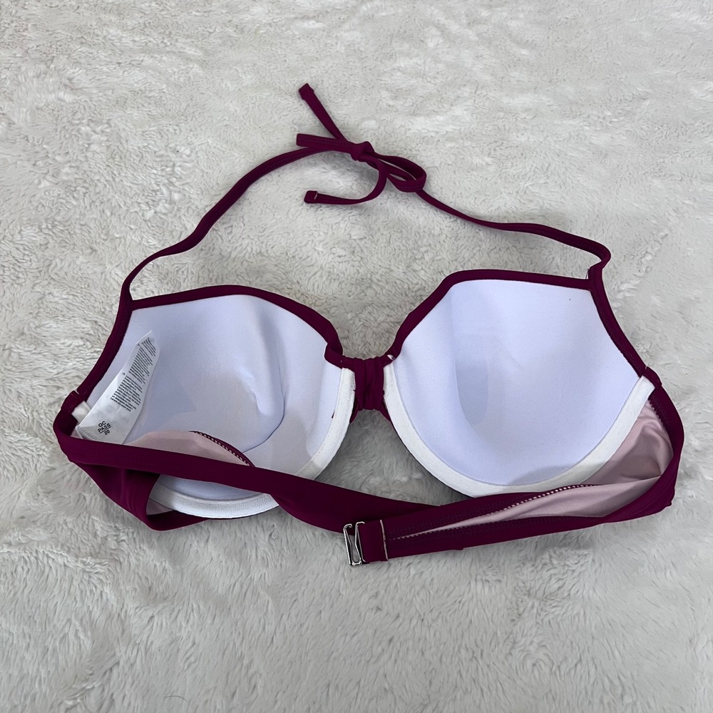 Cupshe‎ Womens Ruffle V-Neck One Piece Swimsuit & Bikini Top Set Plum Large NEW - Picture 9 of 15